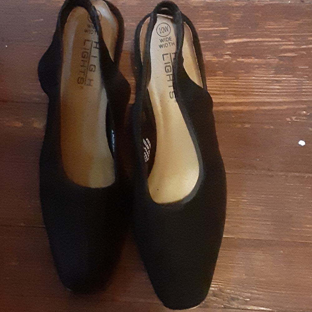 Ladies black suede heels